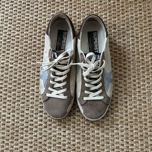 Golden Goose Suede Sneakers in Brown and Cream